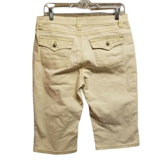 Axcess by Liz Claiborne Womens Size 6 Tan Solid Capri Pants - Picture 4 of 10